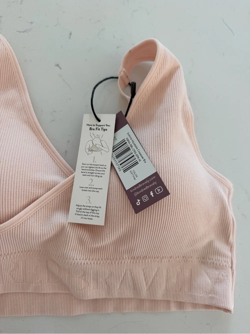 Kindred Bravely Sublime Adjustable Crossover Nursing/Lounge Bra Soft Pink M NWT
